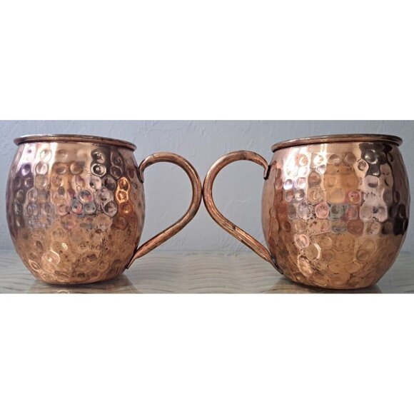 Morken Barware Set of 2 Hammered Copper Moscow Mule Mugs - Picture 1 of 10